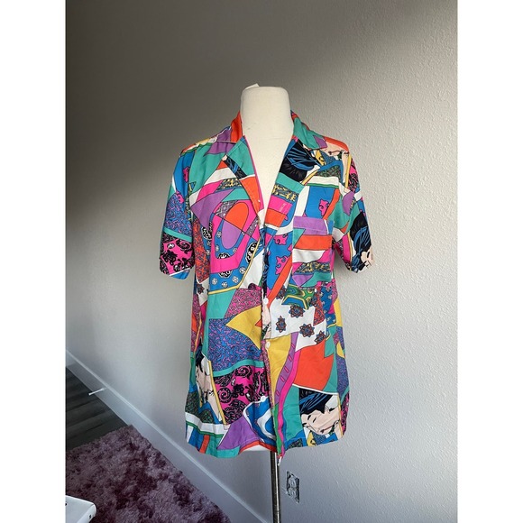 Colorful Japanese Print Button Up - Picture 1 of 2
